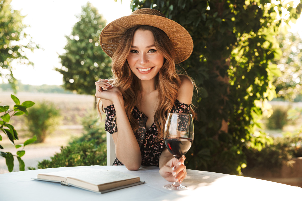 Woman Enjoying Wine