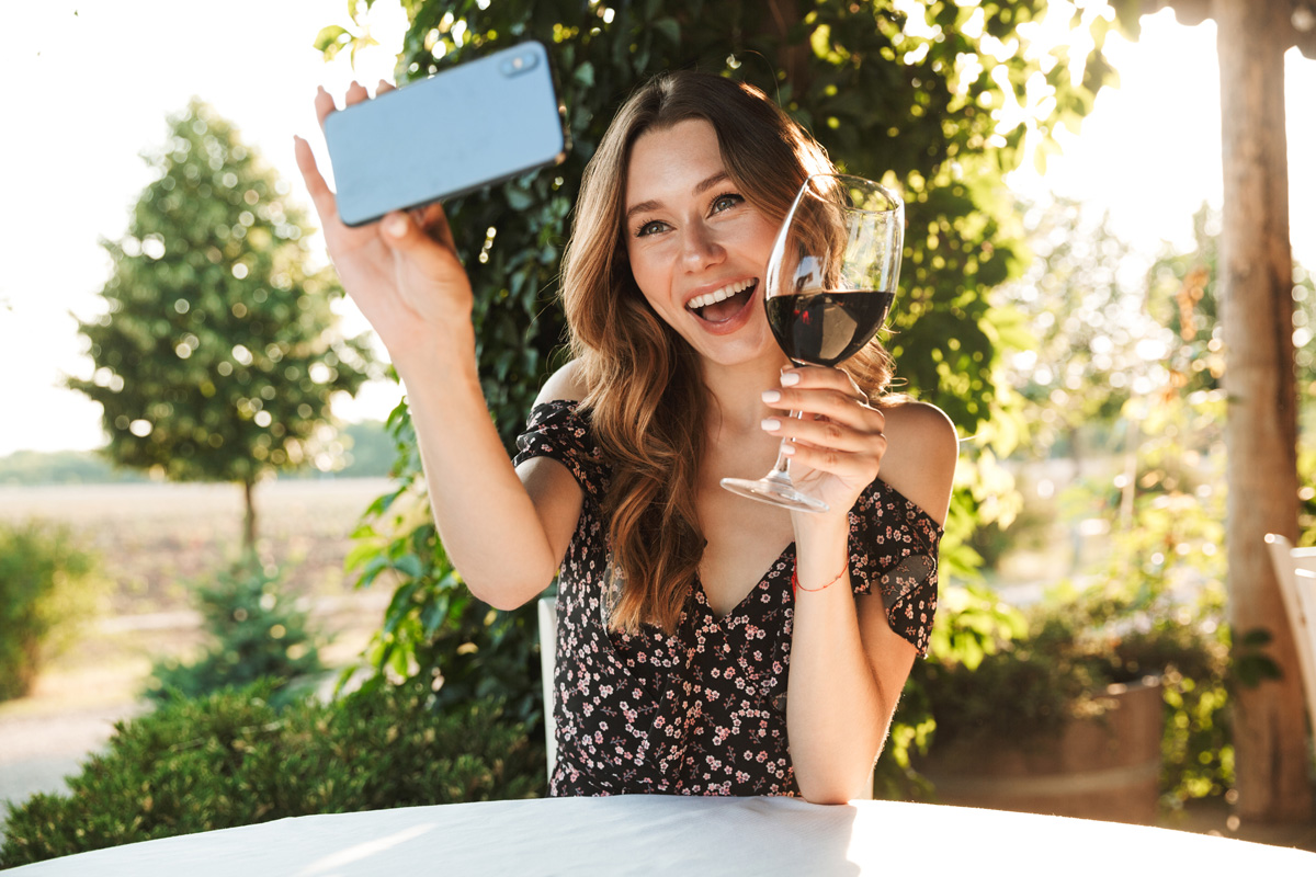 Woman Enjoying Wine