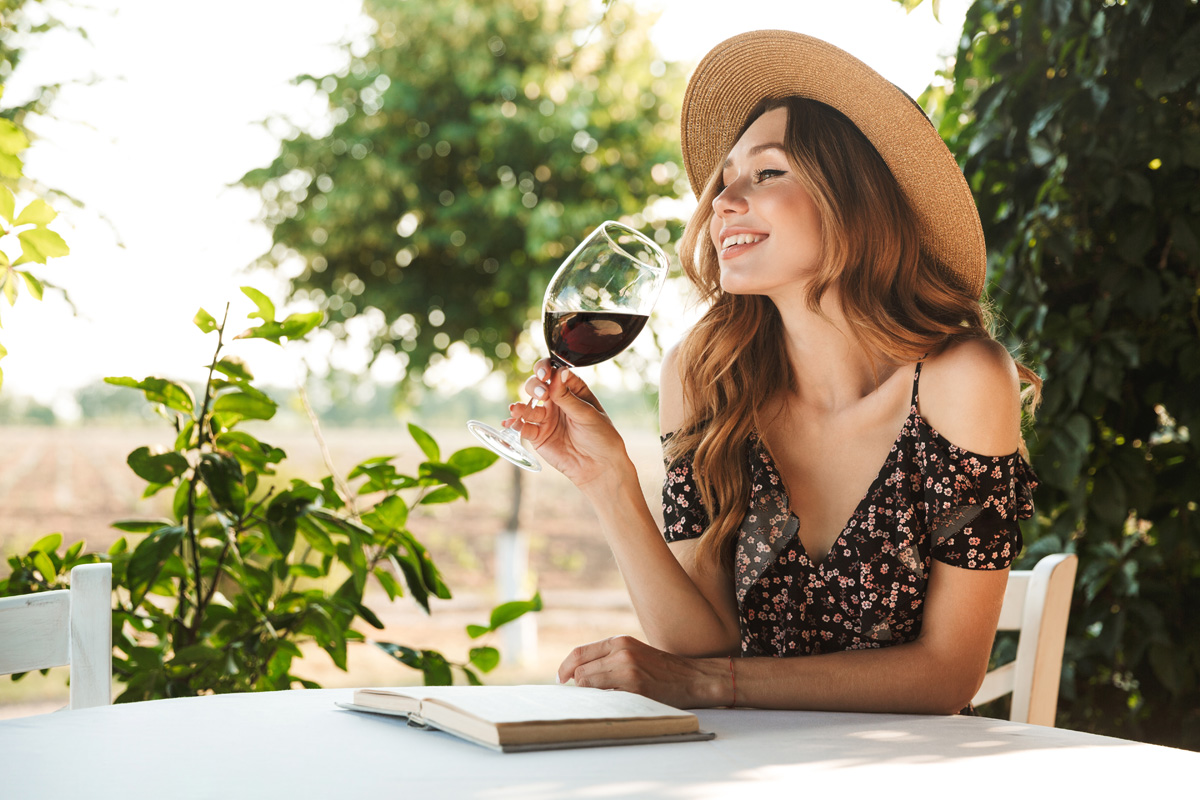 Woman Enjoying Wine