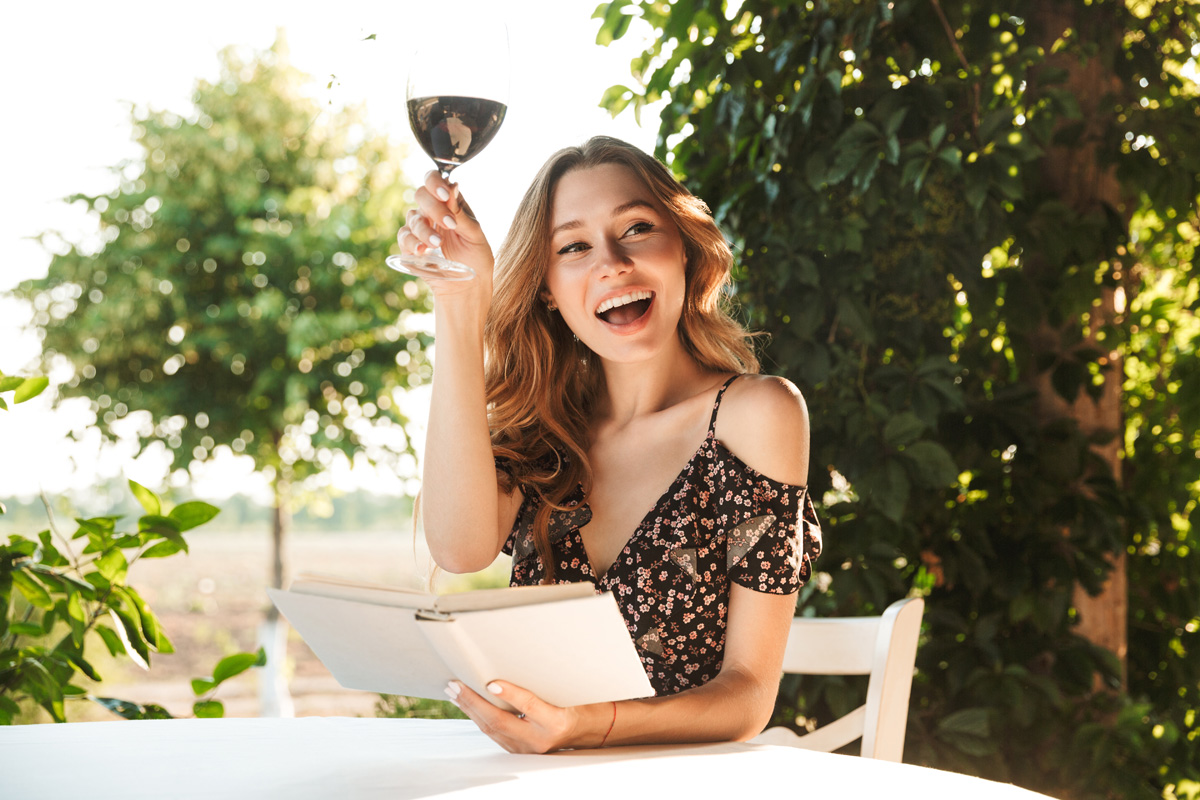 Woman Enjoying Wine